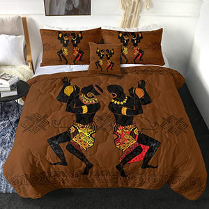 4 Pieces African Ritual Dance Comforter Set - Beddingify
