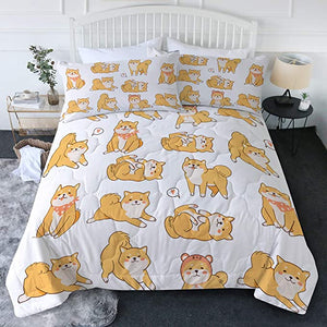 4 Pieces Cute Hachiko Comforter Set - Beddingify