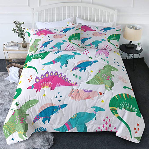 Image of 4 Pieces Cute Tribal Dinosaurs Comforter Set - Beddingify
