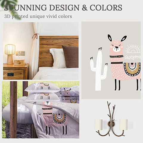 Image of 4 Pieces Awesome Llama Comforter Set - Beddingify