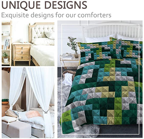 Image of 4 Pieces Geometric Pattern Jungle Comforter Set - Beddingify