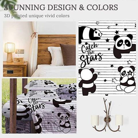 Image of 4 Pieces Catch The Stars Pandas Comforter Set - Beddingify