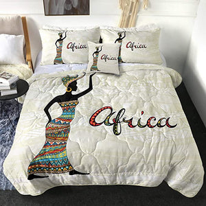 4 Pieces Traditional African Lady Comforter Set - Beddingify