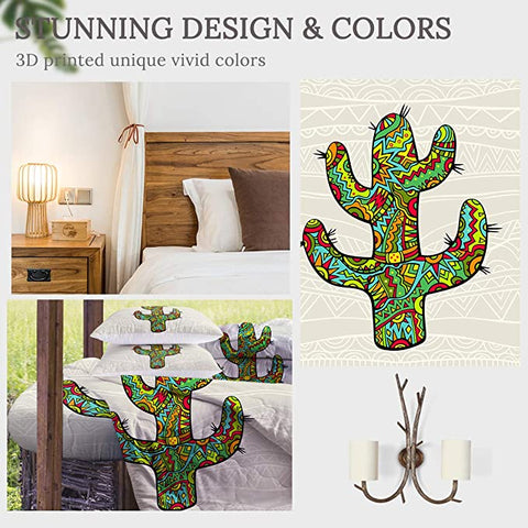 Image of 4 Pieces Pattened Cactus Comforter Set - Beddingify