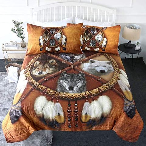 Image of 4 Pieces Tribal Ferals Comforter Set - Beddingify