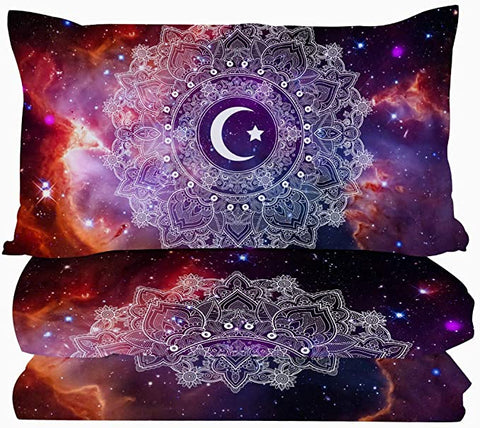 Image of 4 Pieces Luna Mandala 3D Nebula Comforter Set - Beddingify
