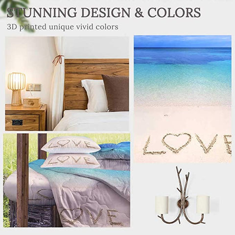 Image of 4 Pieces Love On Sand Comforter Set - Beddingify