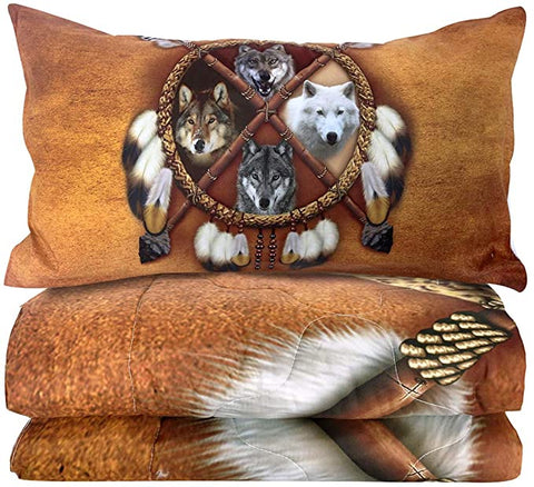 Image of 4 Pieces Tribal Ferals Comforter Set - Beddingify