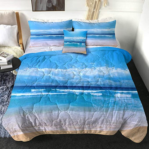 Image of 4 Pieces Sun Sand Sea Comforter Set - Beddingify