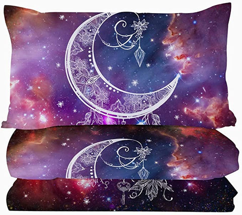 Image of 4 Pieces Stylized Moon 3D Nebula Comforter Set - Beddingify