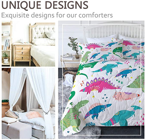 Image of 4 Pieces Cute Tribal Dinosaurs Comforter Set - Beddingify