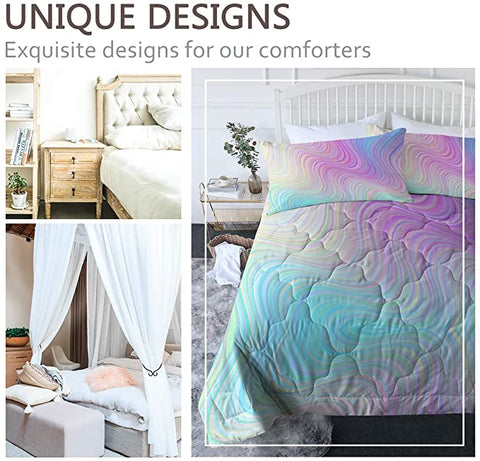 Image of 4 Pieces Bended Color Flow Comforter Set - Beddingify