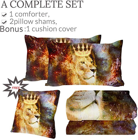 Image of 4 Pieces Holy Lion Comforter Set - Beddingify