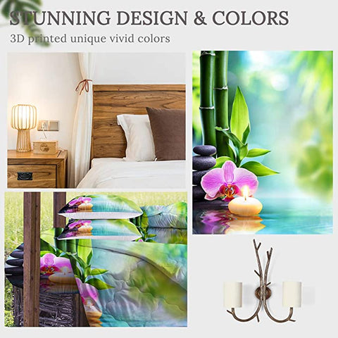 Image of 4 Pieces 3D Zen Corner Comforter Set - Beddingify