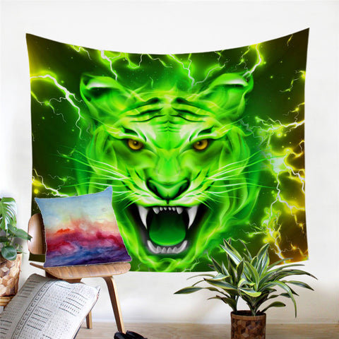 Image of Energized Tiger Tapestry - Beddingify