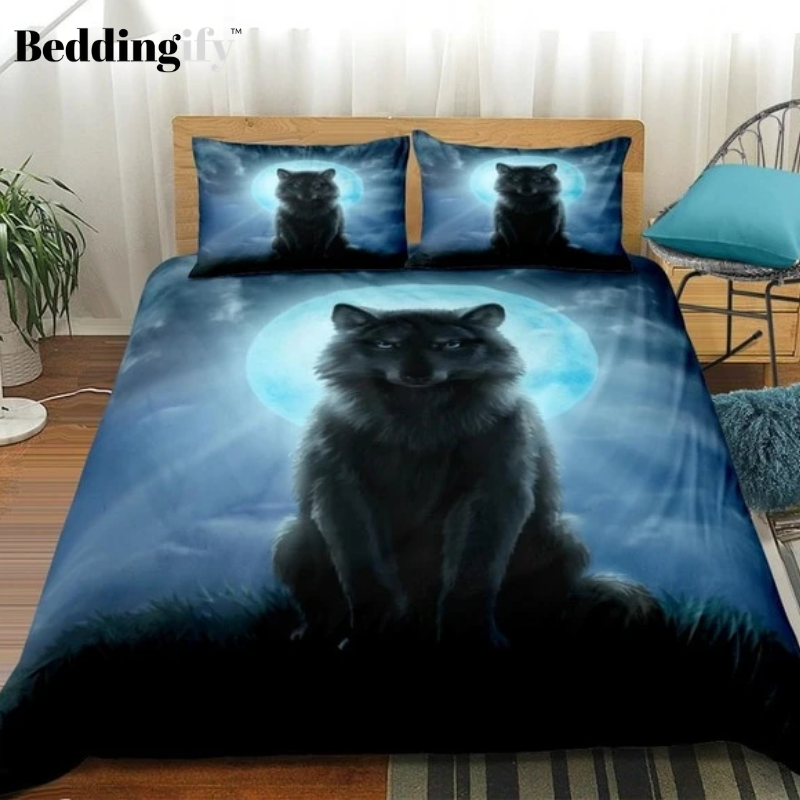 Blue Moon Wild Wolf Bedding Set - Beddingify