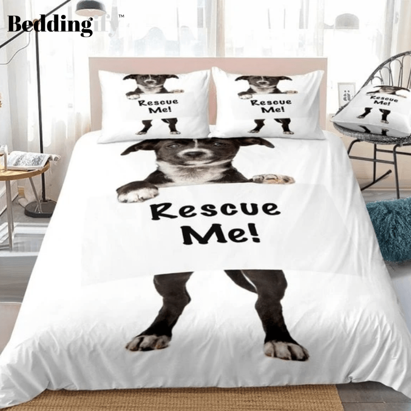 3D Black Dog Bedding Set - Beddingify