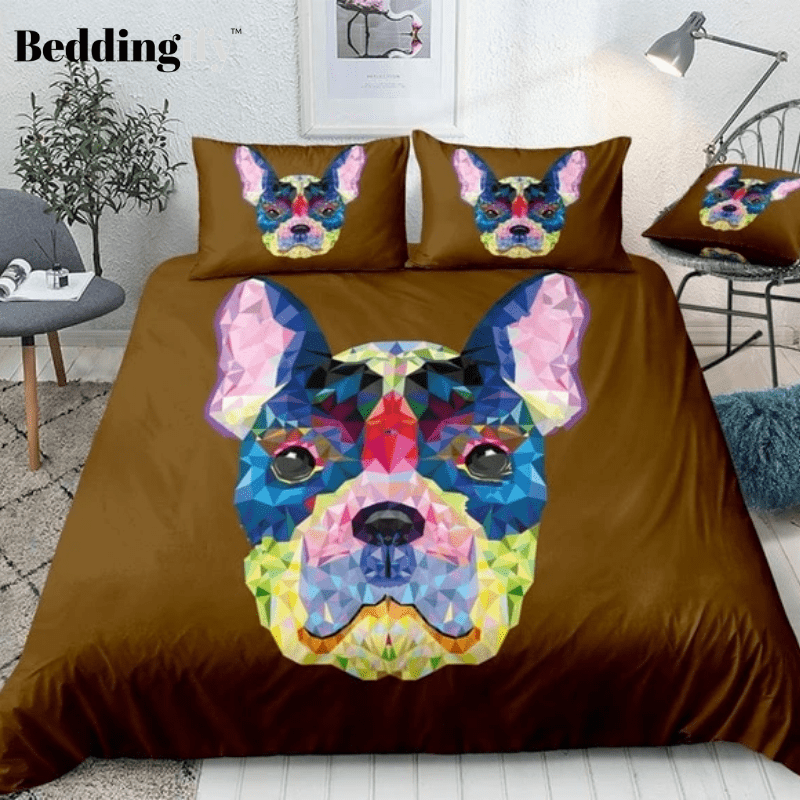 Geometric Bulldog Bedding Set - Beddingify