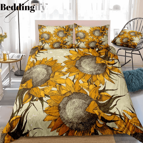 Image of Vintage Sunflowers Bedding Set - Beddingify
