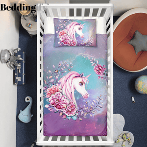 Purple Galaxy Unicorn Crib Bedding Set - Beddingify