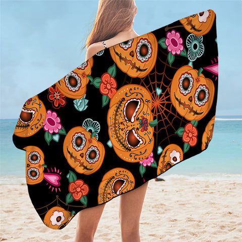 Image of Pumpkin Patterns Bath Towel