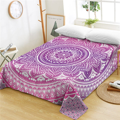 Image of Mandala Mauve Flat Sheet - Beddingify