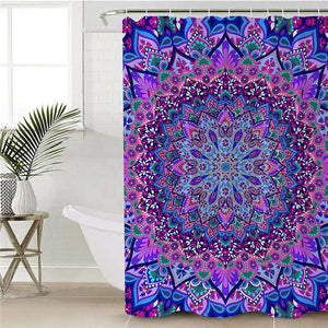 Hypnotizing Mandala Motif Shower Curtain