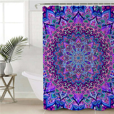 Image of Hypnotizing Mandala Motif Shower Curtain