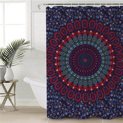 Image of Deep Ocean Mandala Themed Shower Curtain