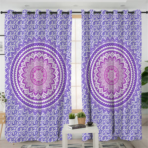 Purple Mandala 2 Panel Curtains