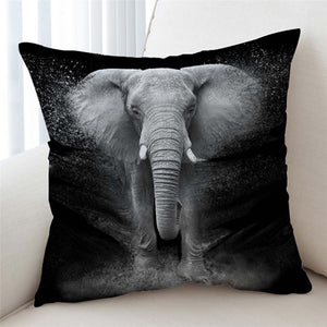 3D Fading Elephant B&W Cushion Cover - Beddingify