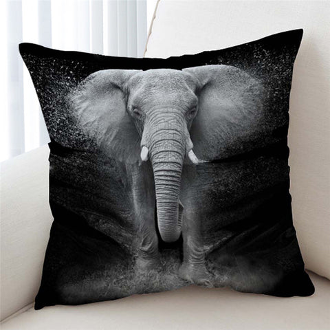 Image of 3D Fading Elephant B&W Cushion Cover - Beddingify