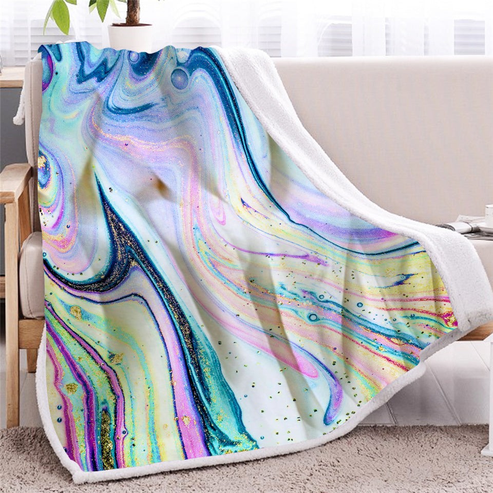 Pastel Tie Dye Sherpa Fleece Blanket - Beddingify