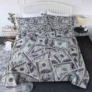 4 Pieces 3D Dollar Motif Comforter Set - Beddingify