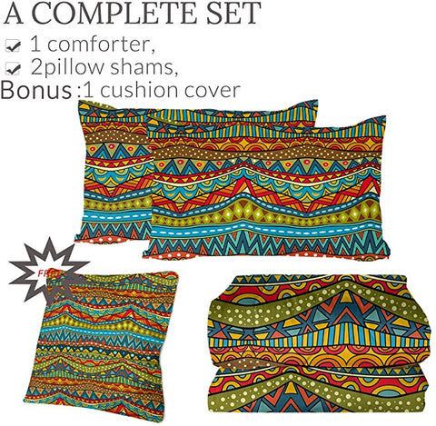 Image of 4 Pieces Decorated Lines Comforter Set - Beddingify