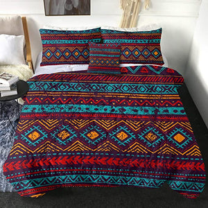 4 Pieces Aztec Pattern Comforter Set - Beddingify