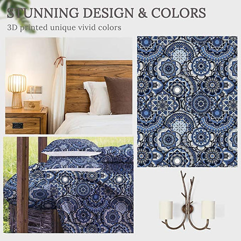 Image of 4 Pieces Stylized Mandala Wheels Cool Comforter Set - Beddingify