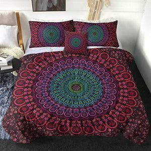 4 Pieces Spiritual Mandala Wheel Comforter Set - Beddingify
