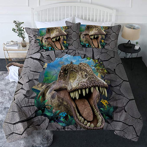 Image of 4 Pieces 3D Dino Jaw Comforter Set - Beddingify