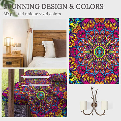 Image of 4 Pieces Hypnotizinng Concentric Mandala Comforter Set - Beddingify