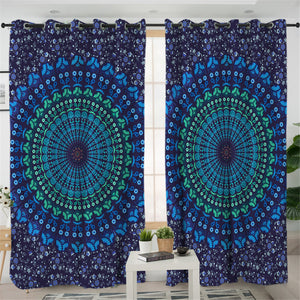 Blue Purple Mandala 2 Panel Curtains
