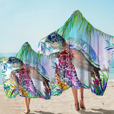 Image of The Original Tropical Sea Turtle Hooded Towel - Beddingify