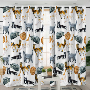 Cat Themed 2 Panel Curtains