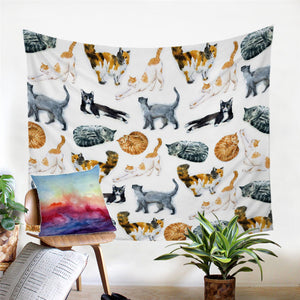 Colored Cat Moments Tapestry - Beddingify