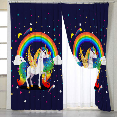 Image of Cosmic Unicorn Galaxy 2 Panel Curtains