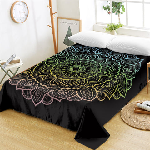 Image of Faded Color Mandala Flat Sheet - Beddingify