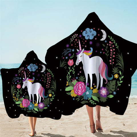 Image of Magical Unicorn Starry Hooded Towel