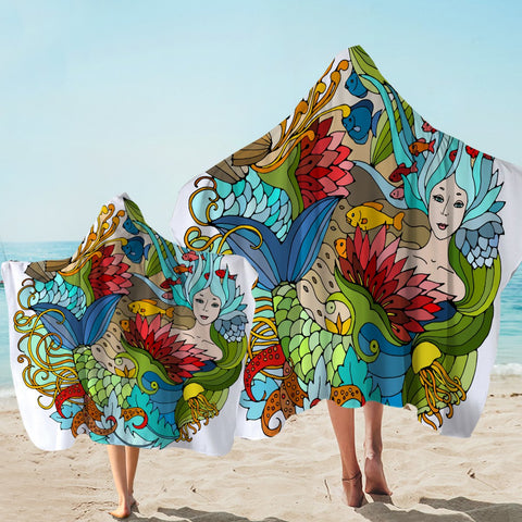 Image of The Happy Mermaid Hooded Towel - Beddingify