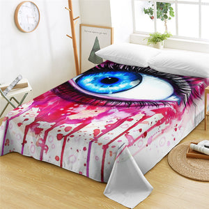 3D Eye Color Drip Flat Sheet - Beddingify