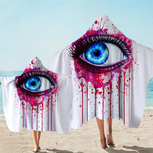 Dripping Pink Eye Hooded Towel